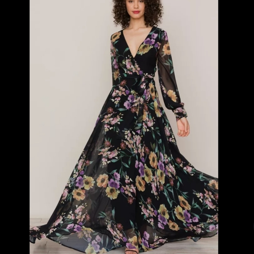 Yumi Kim Giselle Maxi Floral Wrap Dress Size XS